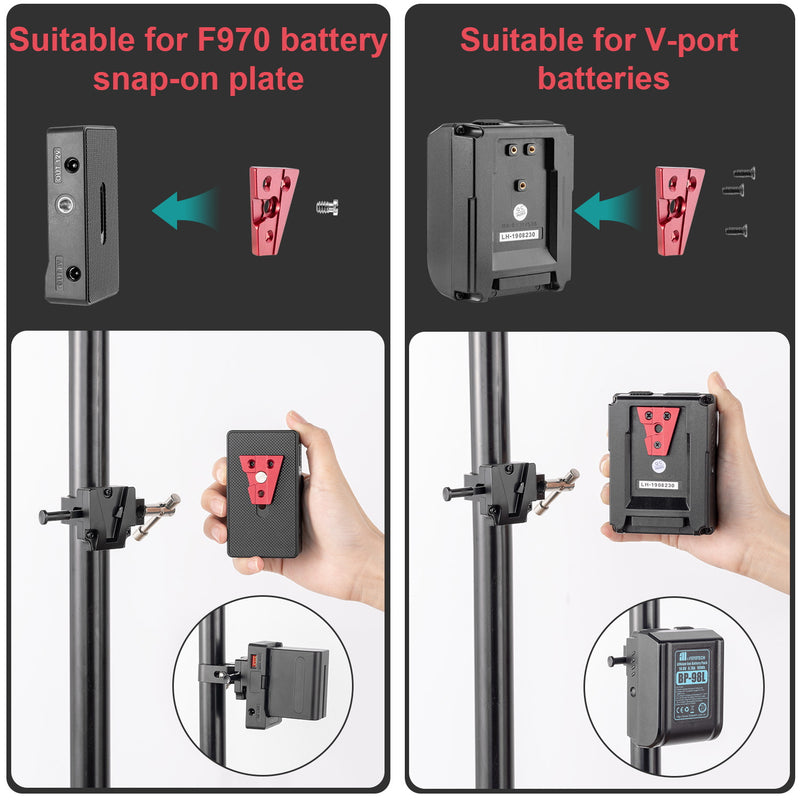 Fomito V Mount Battery Plate V Mount Adapter VK-02 V-Mount V-Lock Base Station Quick Release Plate