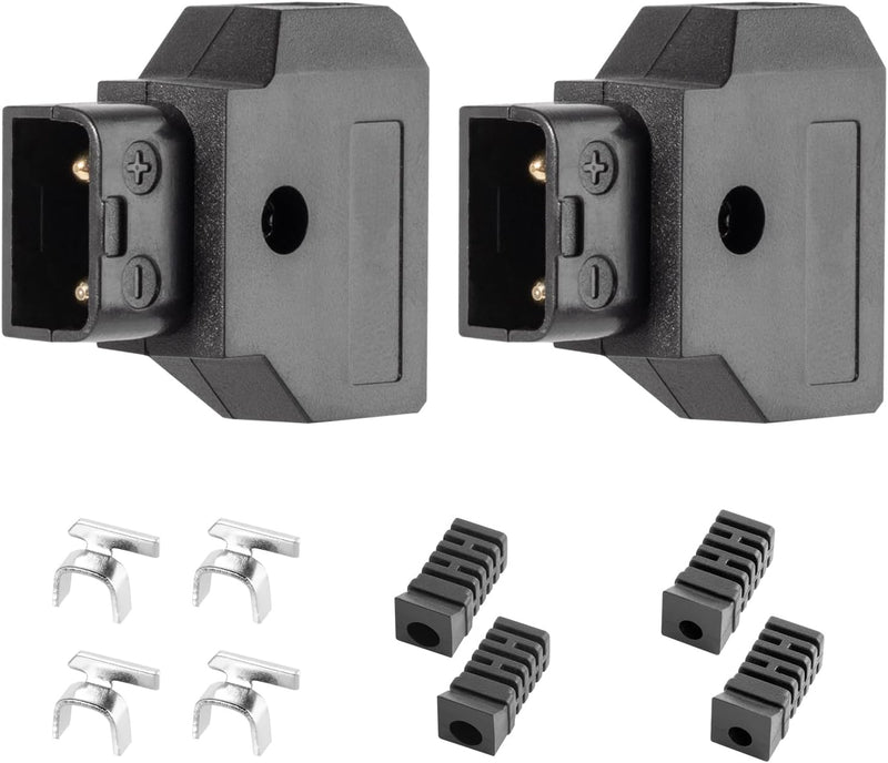 (2pcs) D-tap Plug Male DIY for DSLR Rig Power Cable V-Mount Anton Battery (Black)