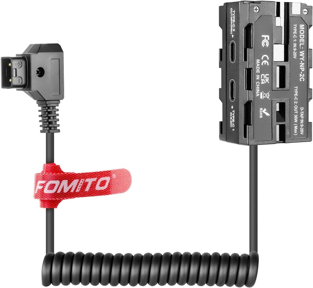 FOMITO NP-F Battery Interface Three-Way Conversion, F990 Double-Sided Dummy Battery, Applicable to Monitors, LED Lights, Cameras etc