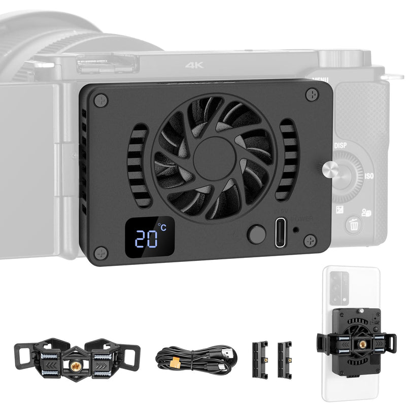 FOMITO Camera Video Dual Cooling Fans Built-in Battery FS-06