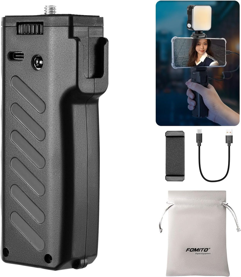 Fomito VB-38W Charging Grip Battery Grip, 6000mAh High-Capacity Lithium Battery, Support DC1 USB/Type-C Output Interface, Multiple Input and Output Protection Mechanisms