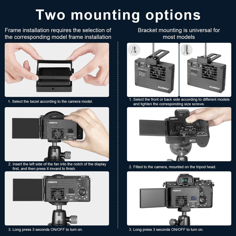 FOMITO Camera Video Dual Cooling Fans Built-in Battery FS-04