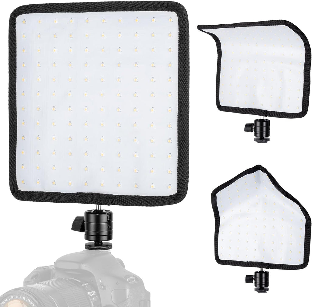 Fomito Falconeyes RX-8Ts Foldable Flexible LED Light Panel Kit 5600K CRI95 On-Camera Lamp Daylight Splash-Proof for Video Studio Photography Lighting