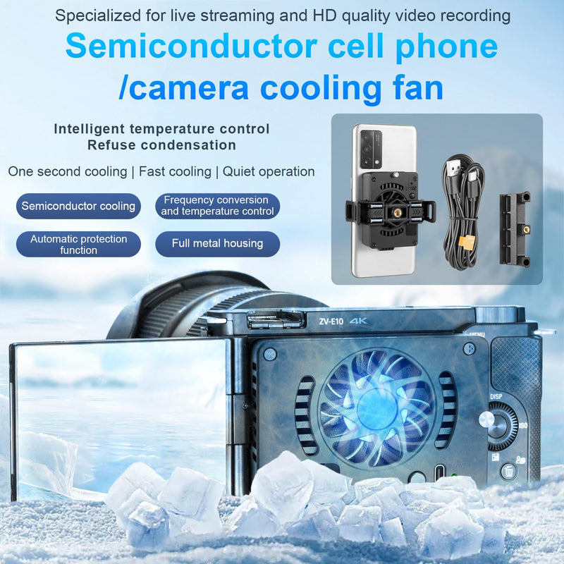 FOMITO Camera Video Dual Cooling Fans Built-in Battery FS-06