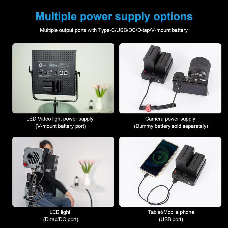 Fomito NP-F to Sony V-Mount Battery Adapter, Applicable to Sony NP-F550 F570 F960 F970 Battery Base Adapter to Replace V-Mount Battery Holder