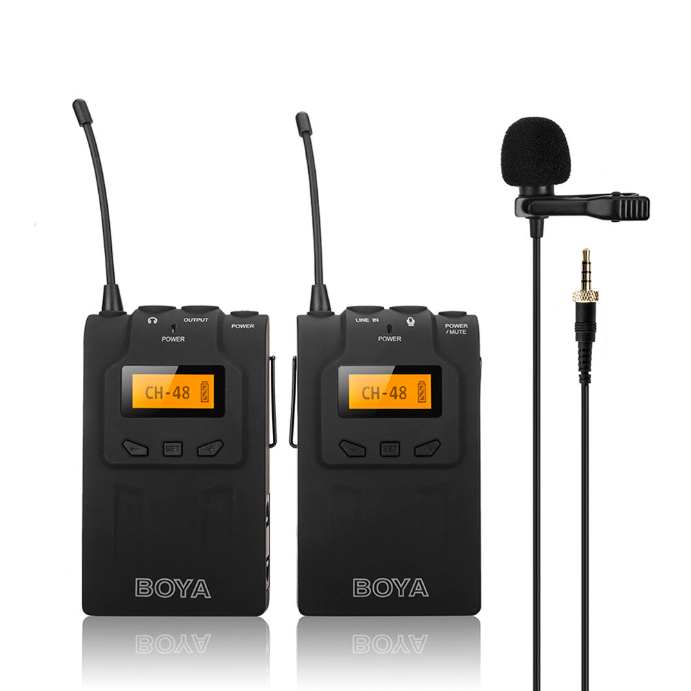 BOYA BY WM6 Professional Wireless Microphone System 48 Channel Omni directional Lavalier Microphone For DSLR Camcorders