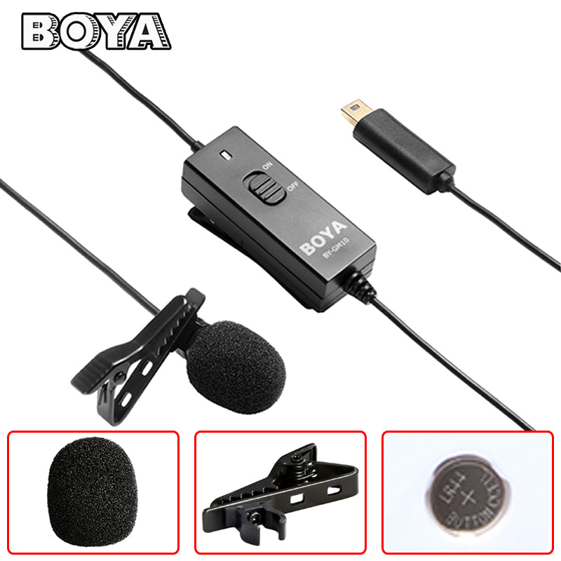 BOYA BY-GM10 Lavalier Microphone Pro Omni-directional Audio with 8m Signal  Wire for GoPro HD Hero4 3+ 3 - FOMITO.SHOP