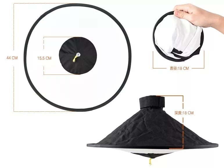 Godox RS18 Beauty Dish Collapsible Softbox for Camera Shoe Mounted Flash Units - FOMITO.SHOP